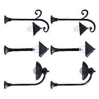 Mini-Straßenlaternenmodell zum Selberbauen, 6 Stück schwarze PVC-Landschaftslampen