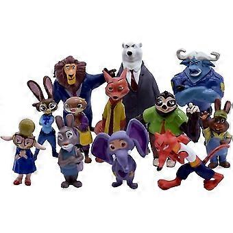 12er-Pack Tierfiguren aus der Serie „Animal City“, Cartoon-Tierfiguren für Kinder, Spielzeugsammlung für Partys und zum Spielen.