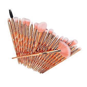 20pcs Makeup Brushes Set Makeup Tool Cosmetic Tool Transparent Handle for Women (Rose Golden)