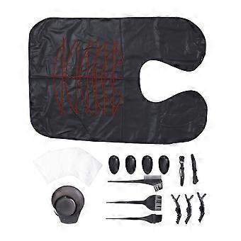 Kit de tinte para el cabello, juego de herramientas para teñir el cabello para salón, kit de plástico negro de 32 piezas.