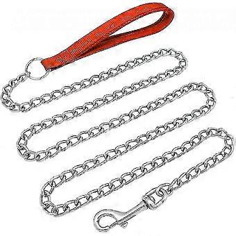 Heavy Duty Dog Chain Leash 3.9ft 3.0mm Rotatable Hook Padded Handle for Large Dogs
