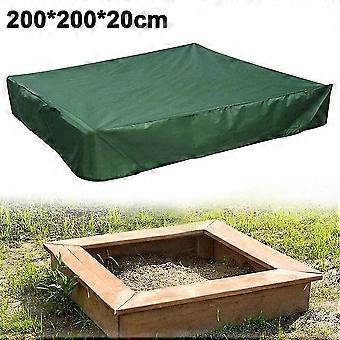 Sandpit Cover,oxford Fabric Waterproof Dust Proof Square Sandbox Cover,200x200x20cm,green