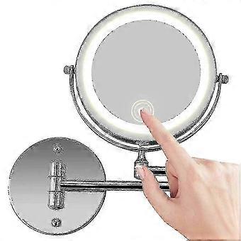 Wall Mount Makeup Mirror, 10x Magnifying Two Side Led Lighted