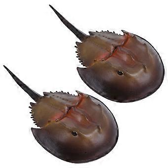 2pcs Crabe En Plastique Jouet Fer À Cheval Crabe Figurine 7 Pouces Créatures De La Mer Jouets Enfants Playset Décor Pour La Collection Réaliste Vie De La Mer Animaux Figure Modèle