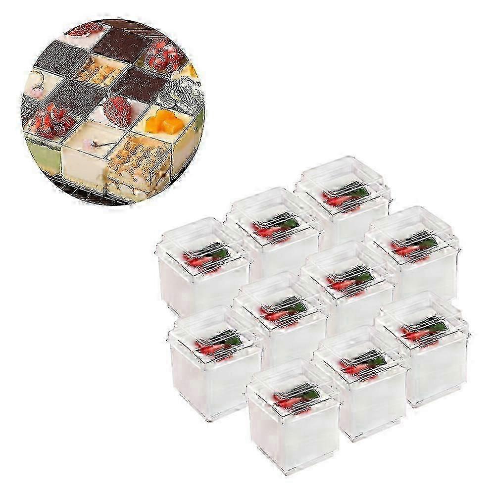 Mousse Cups Transparent Square Dessert Cups for Storage 20Pcs