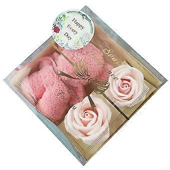 1 Schachtel Seife Blume duftete gut riechende Korallenvlies niedliches Bärenhandtuch Blumenseife für den Valentinstag