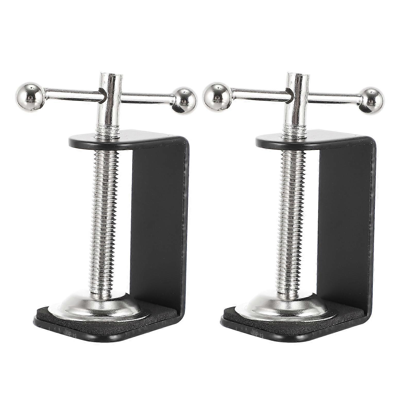 2Pcs C-shape Desk Table Mount Clamps Practical Desk Clamps Retaining Clips