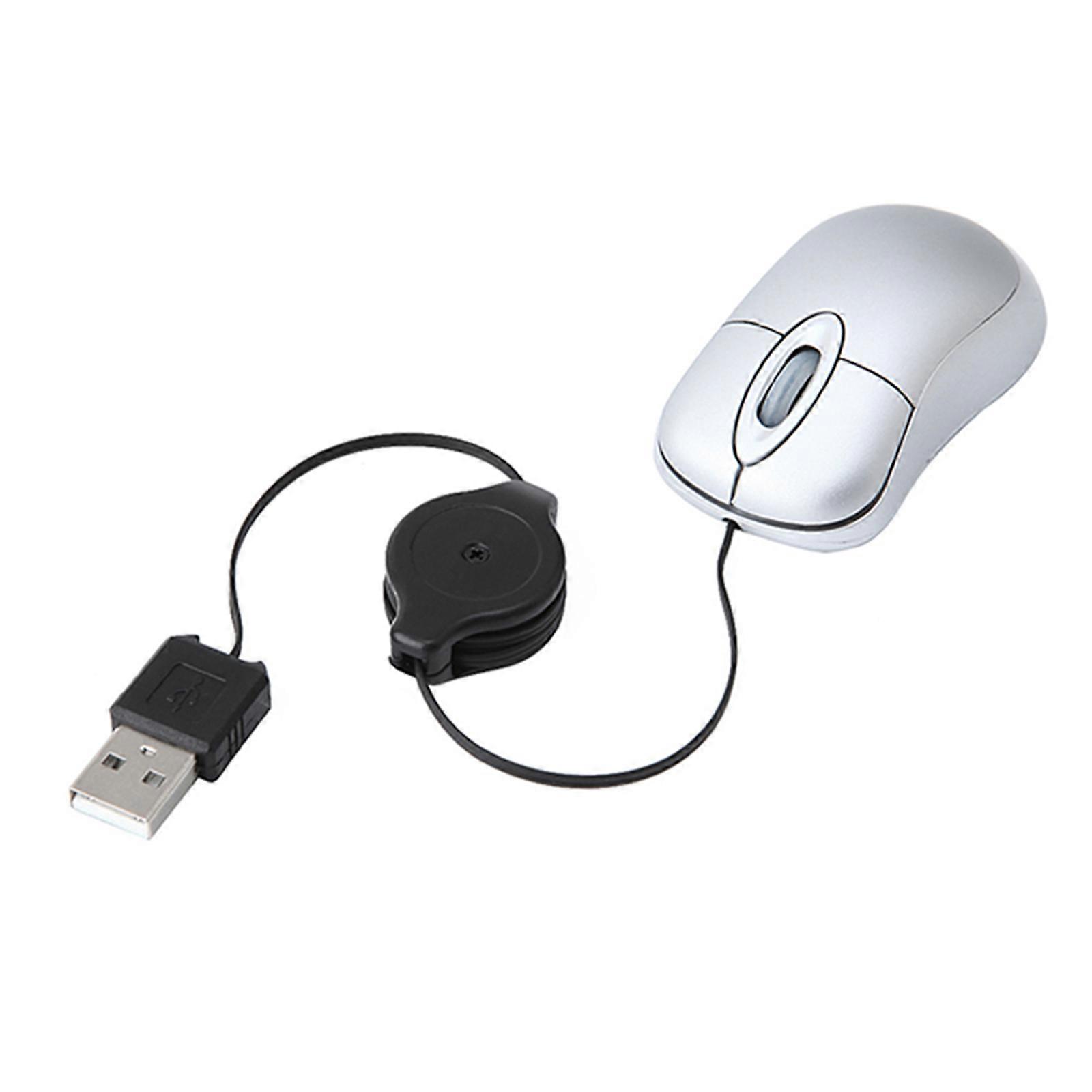 Creative Usb Mini Telescopic Mouse Computer Notebook Portable Mouse (silver)