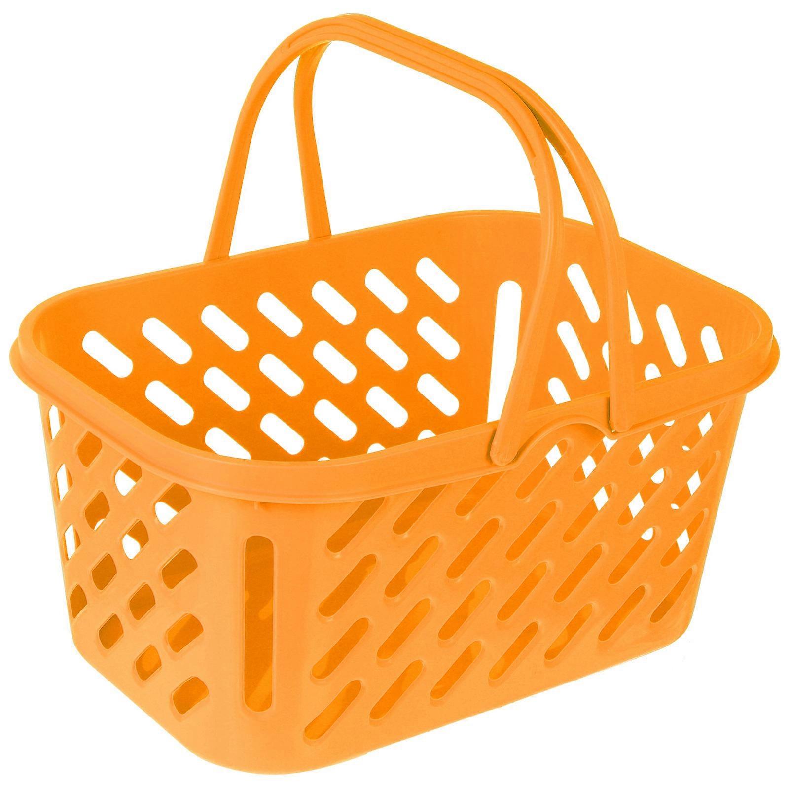 Cesta de compras de plástico com alças duplas.