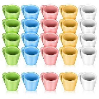 Minikaffekoppar Resin Minikoppar Mini Heminredning Blandade Färger Simulerade 20 St