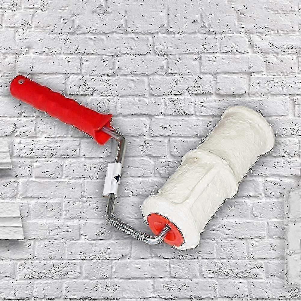 Paint Roller - 8 Inch - Brick Effect - Embossing Cylinder With Rubber Grip - Brush compatible with Wall Decorati