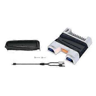 compatible with Slim/ Pro Vertical Cooling Stand Handle Double Charging Station with Light with Game Disk Storage Rack