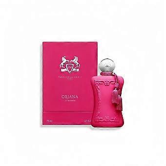 Oriana Eau de Parfum voor dames van Parfums de Marly - Roze parfumflesje met kwastje.