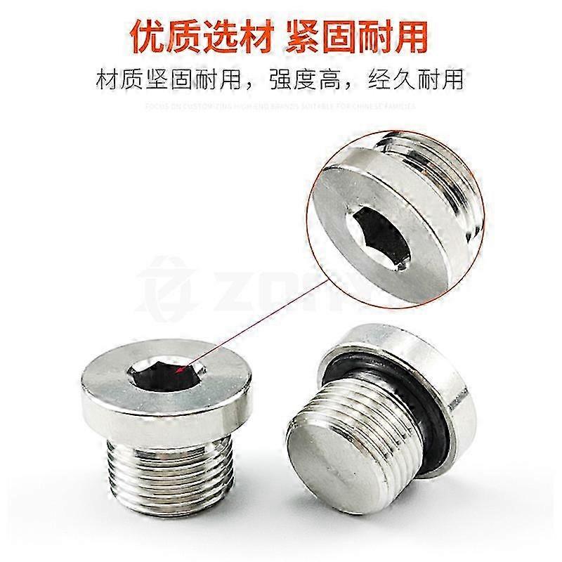 M12x1mm Stainless Steel Pipe Fitting Plug, Hex Socket End Cap with Sealing Ring