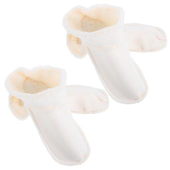 Plush Warm Clog Shoes Lining for Comfortable Wear 2Pairs White