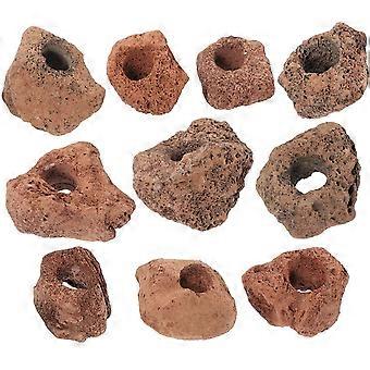 Volcanic Rock Filter Material Stone Fish Shelter for 10Pcs Aquarium Habitat