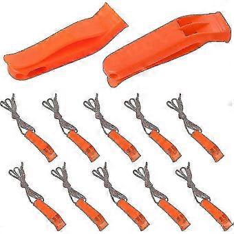 10pcs Safety Whistle Marine Whistle Plastic Whistles With Lanyard For Emergency