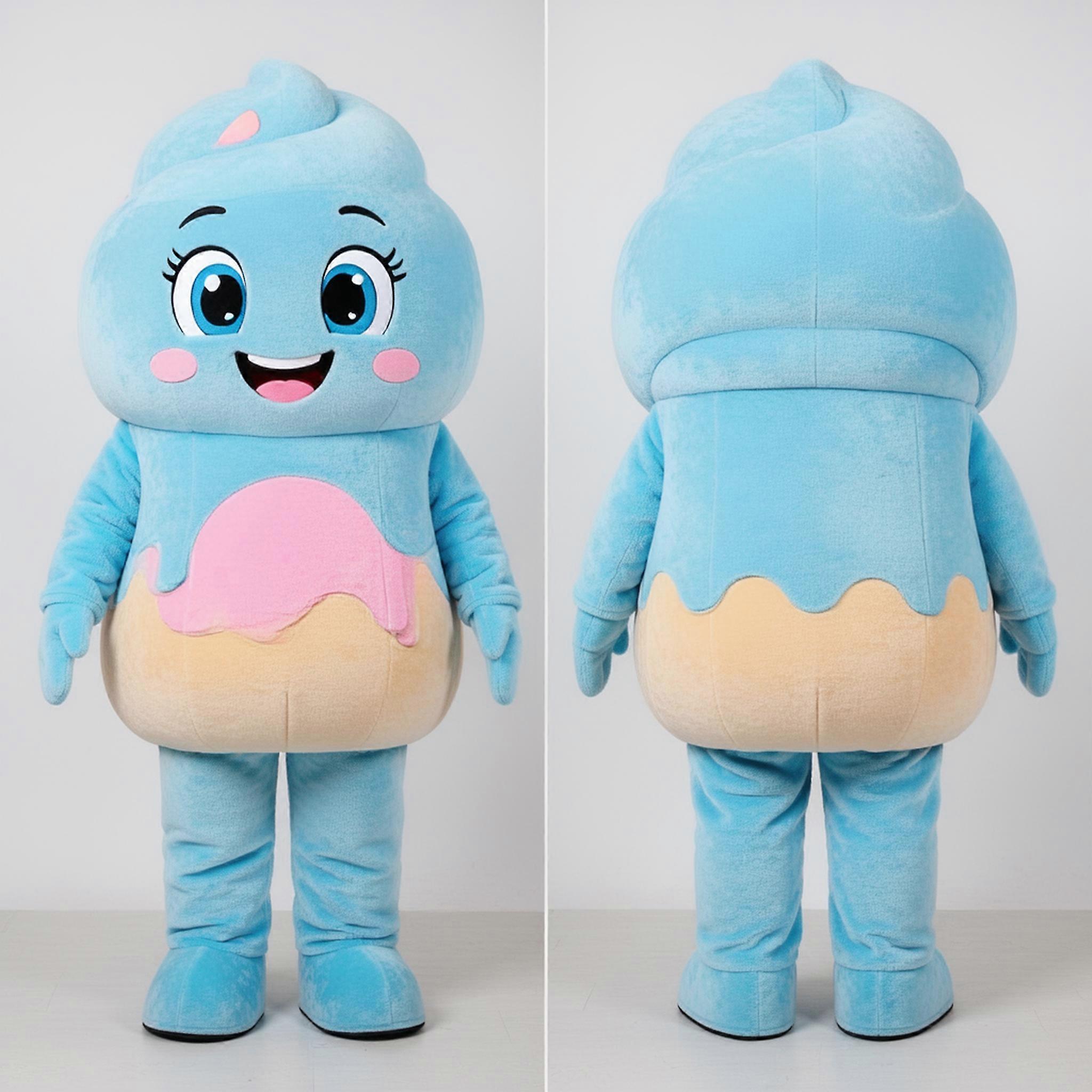 MASTICOT Sky Blue Rounded Ice Cream Mascot