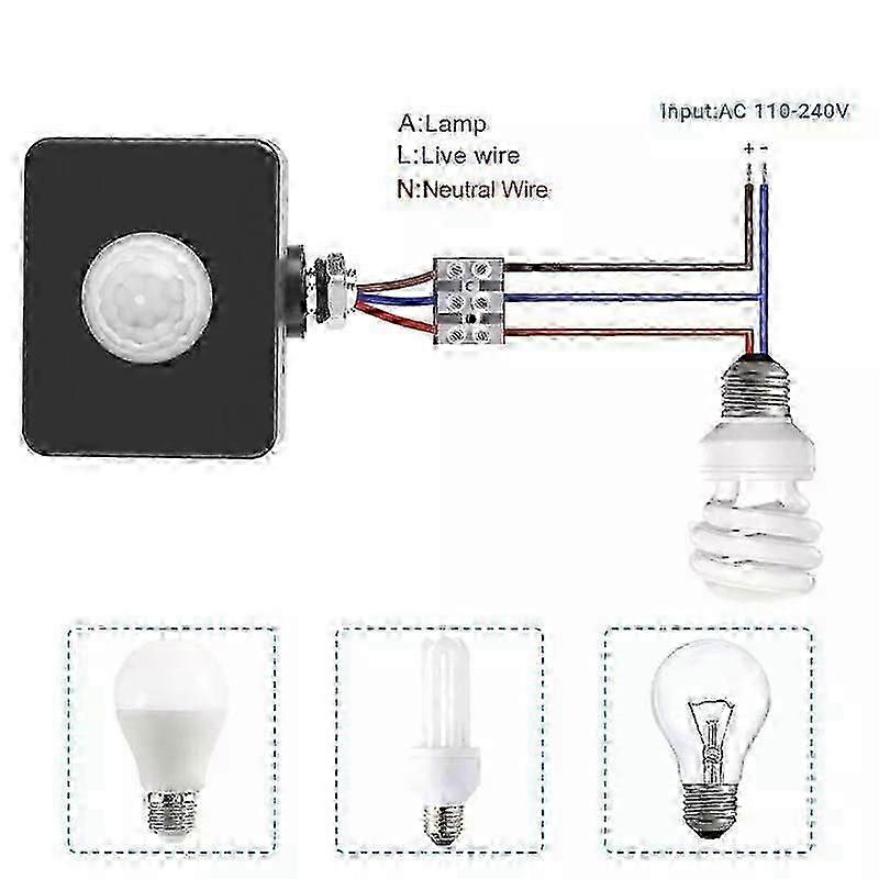 Black Mini PIR Infrared Motion Sensor for Security Light Detector Switch