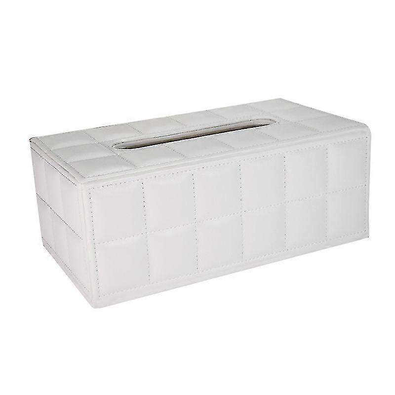 Recular Leather Tissue Box (white)
