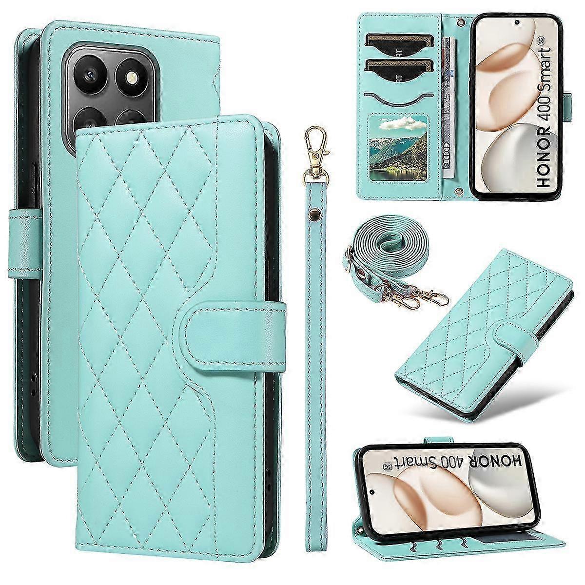 Rhombus Leather Wallet Case