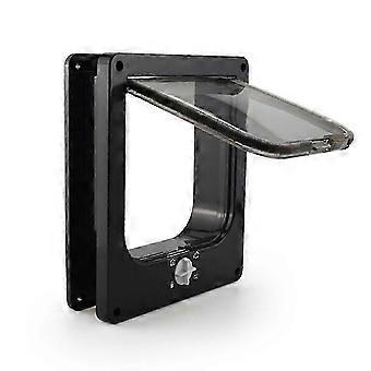 Porte intérieure Cat Porte pour animaux de compagnie Porte extérieure Cat 4 modes de verrouillage Adapté à la fenêtre et au mur, solide durable