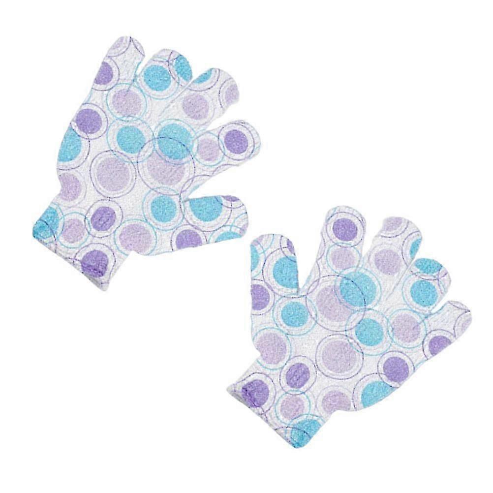 Bath Gloves Five Finger Shower Gloves for Bath Use 1Pair Multi Printed Design