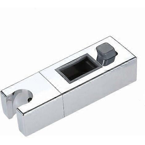 Adjustable Rectangular Shower Head Sliding Bracket for Bathroom - Fixed Wall Mount Silver