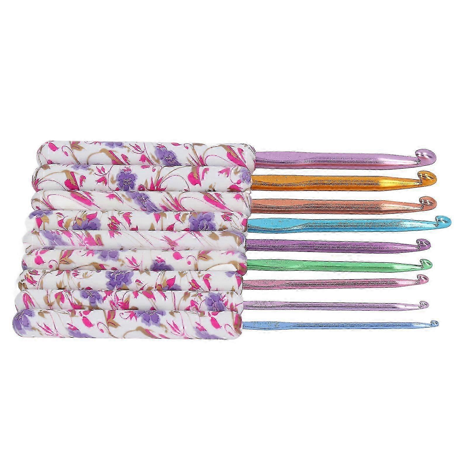 9Pcs Plastic Handle Crochet Set
