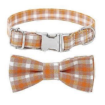 Adjustable Plaid Dog Collar Cotton Breakaway
