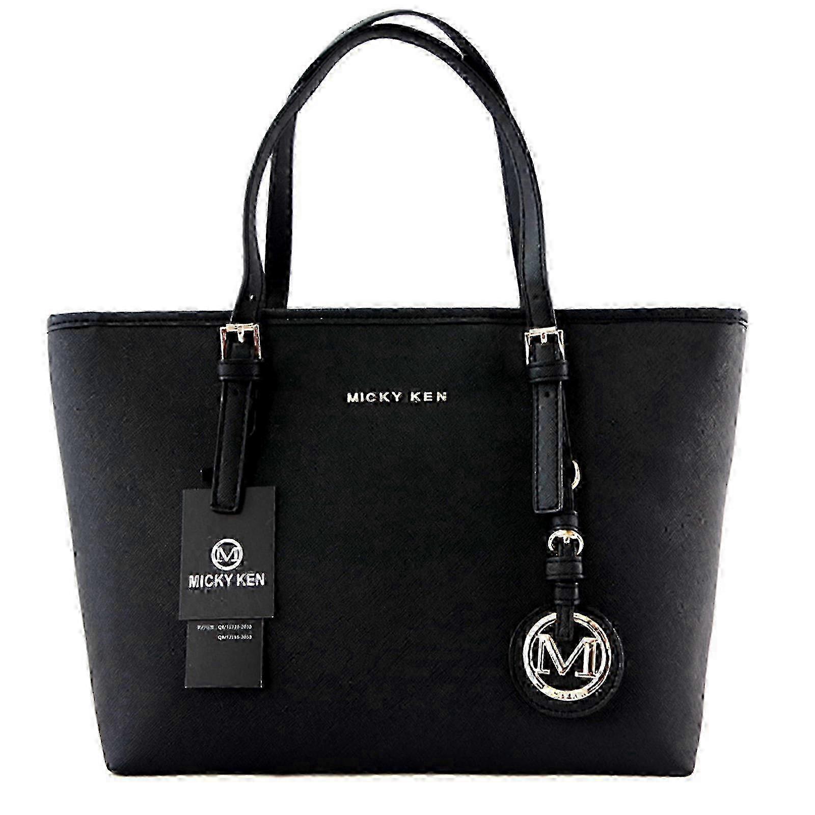 Zippered PU Leather Shopping Tote