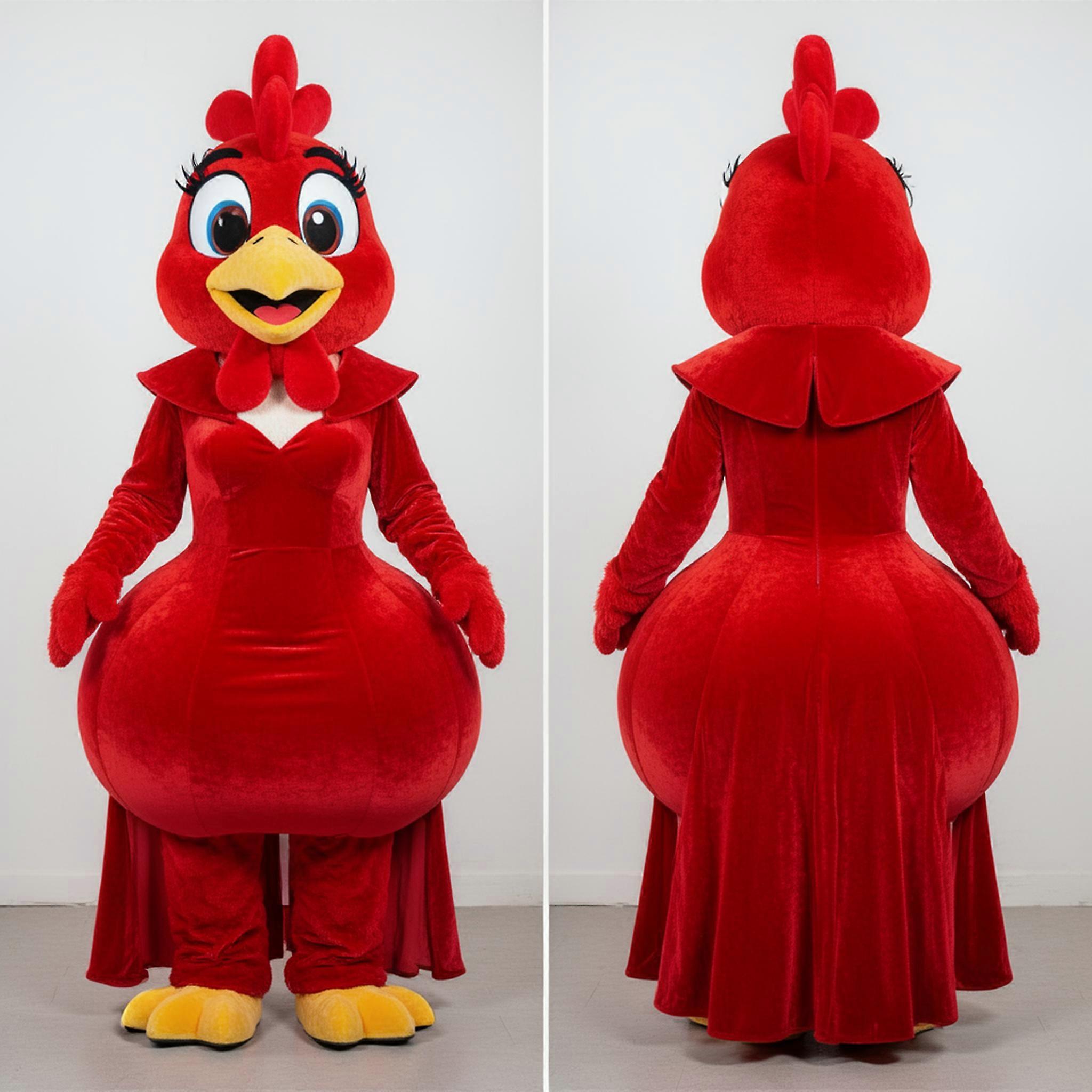 MASTICOT Red Velvety Roosters Mascot