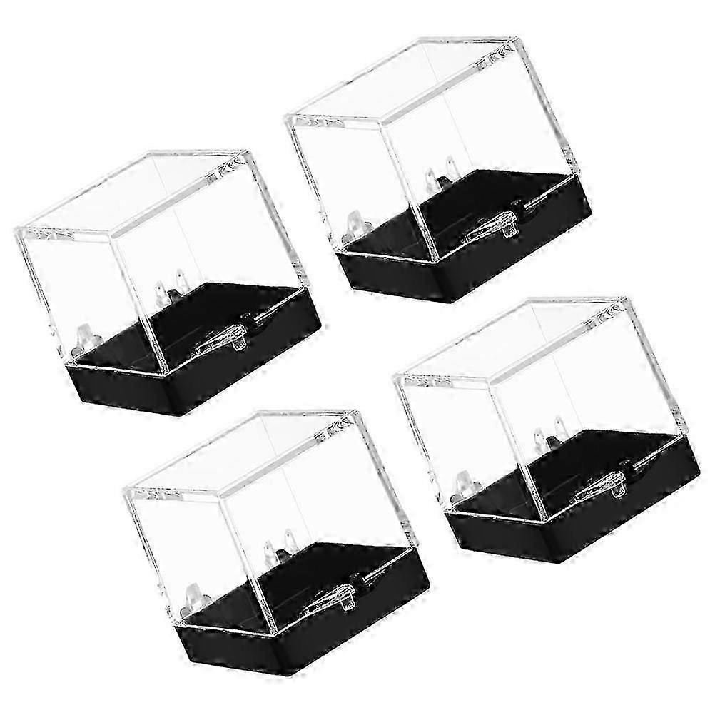 Transparent Mineral Specimen Display Box compatible with Storage 4Pcs Small Display Case