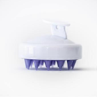 Silicone Scalp Massager Shampoo Brush White and Purple, Gentle Scalp Massage for People and Pets