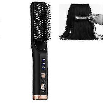 Multifunctional Hair Straightener Comb, Dual-Purpose Electric Straightener with Curlers and Clips, Fast Preheating, Ergonomic Grip, Gentle on Hair_lyu