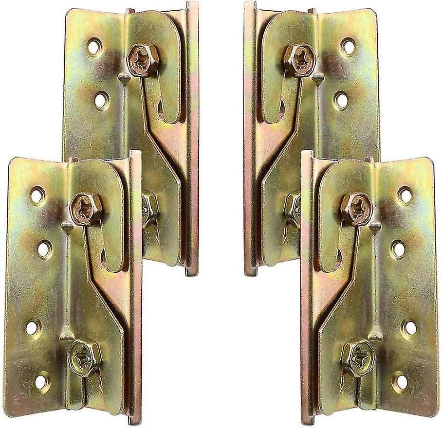 Set Of 4 Rust Resistant Mortiseless Bed Rail Mounting Brackets With Screws