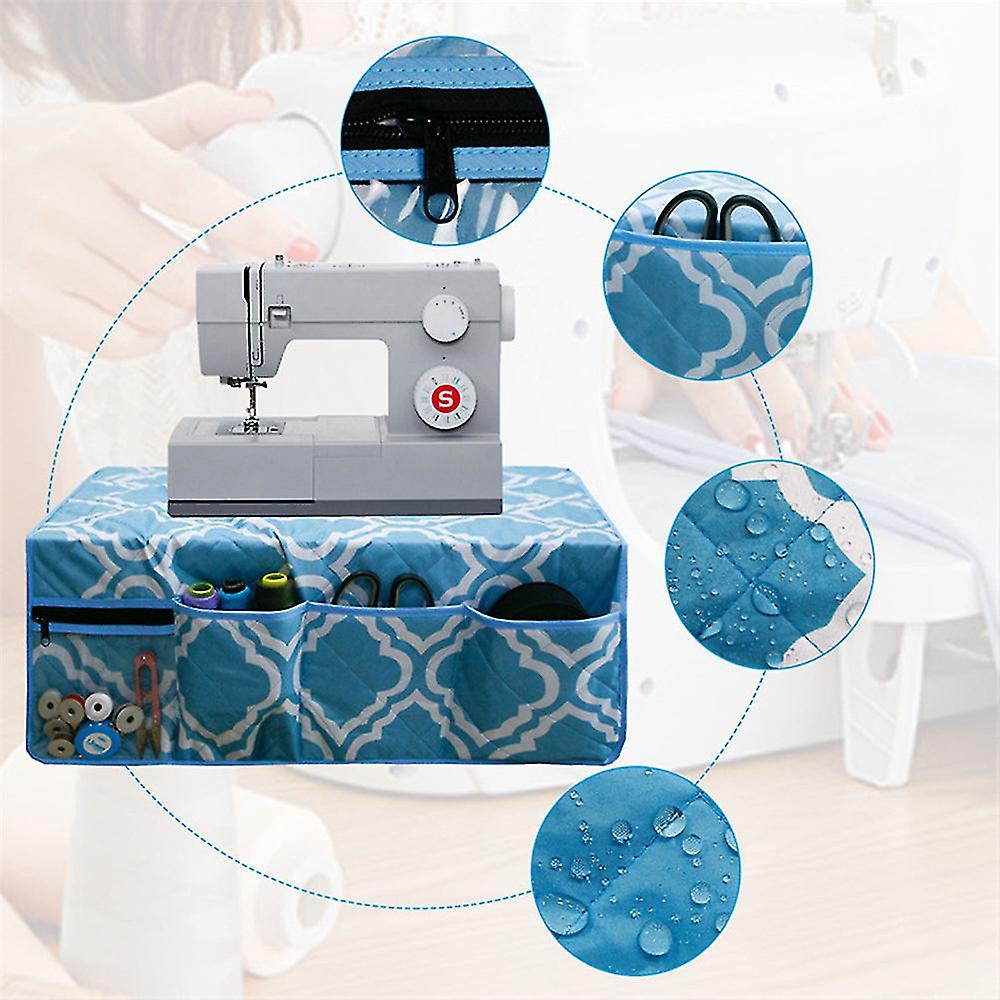 Sewing Machine Table Dust Cover With Pockets Protective Quilted Dust