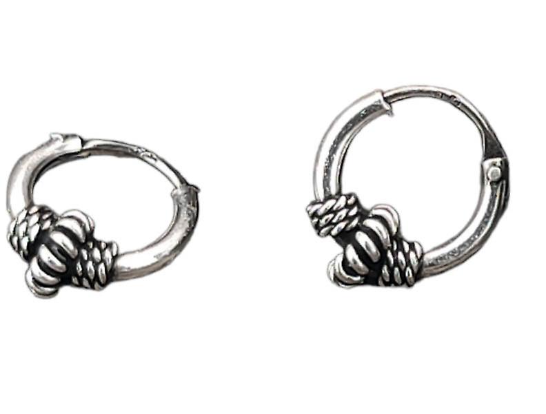 Bali Hoop Earrings 33 - Silver