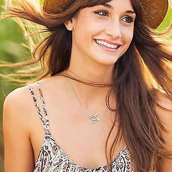 S925 Sterling Silver Sideways Initial Necklaces For Women, Dainty