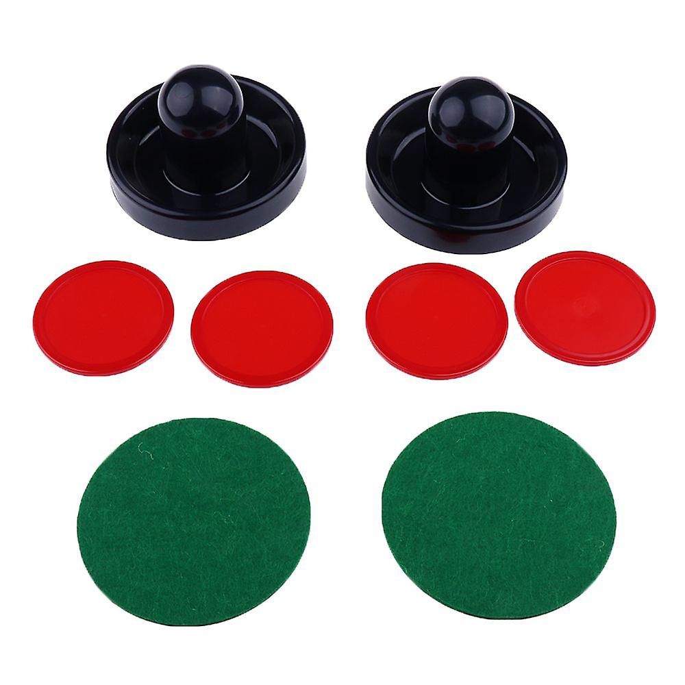 Sets Of Two Air Hockey Pushers Strikers Goalies Plus Four Pucks M Dark Blue