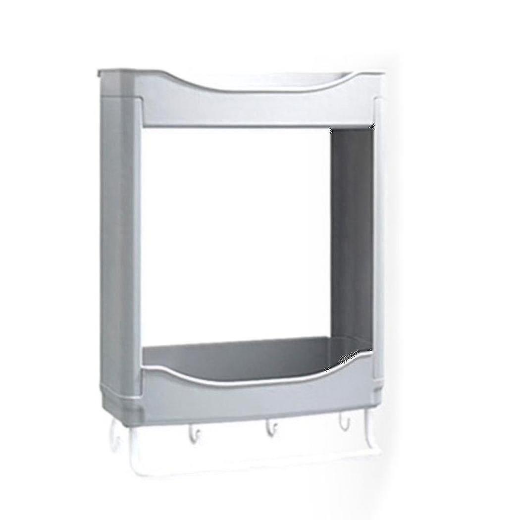 Kitchen Rack Plastic Spice Hang Decoration Shelf Wall Mounted Grey