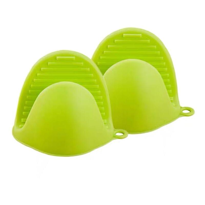 Silicone Topflappen für den sofortigen Einsatz in Topf oder Küche als Topflappen oder Kuchenhalter Topflappen und Topflappen Halter (Grün, 2er Set)