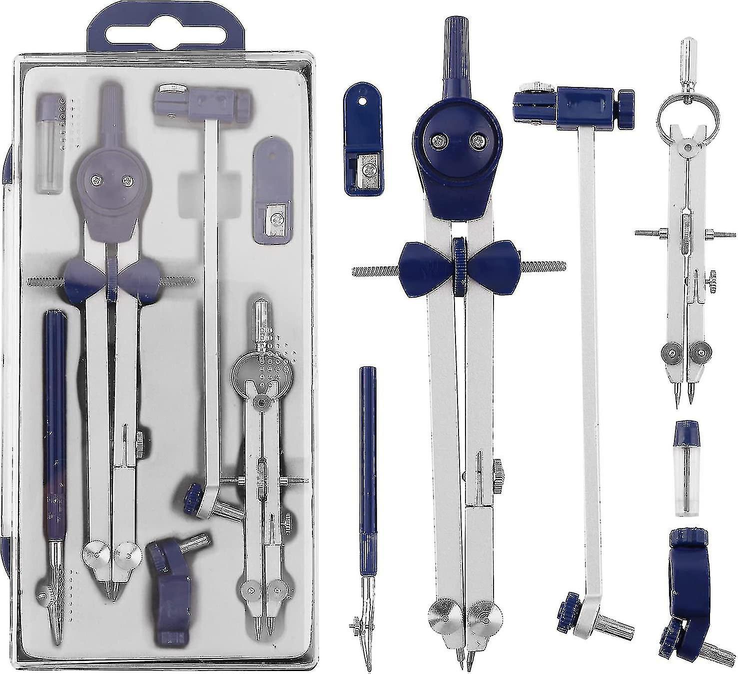Geometry Set,professional Compass Set Compass Drawing Tool Math Compass Geometry Compass With Spring Bow Head Drawing Compass Sets Math Drafting Divid