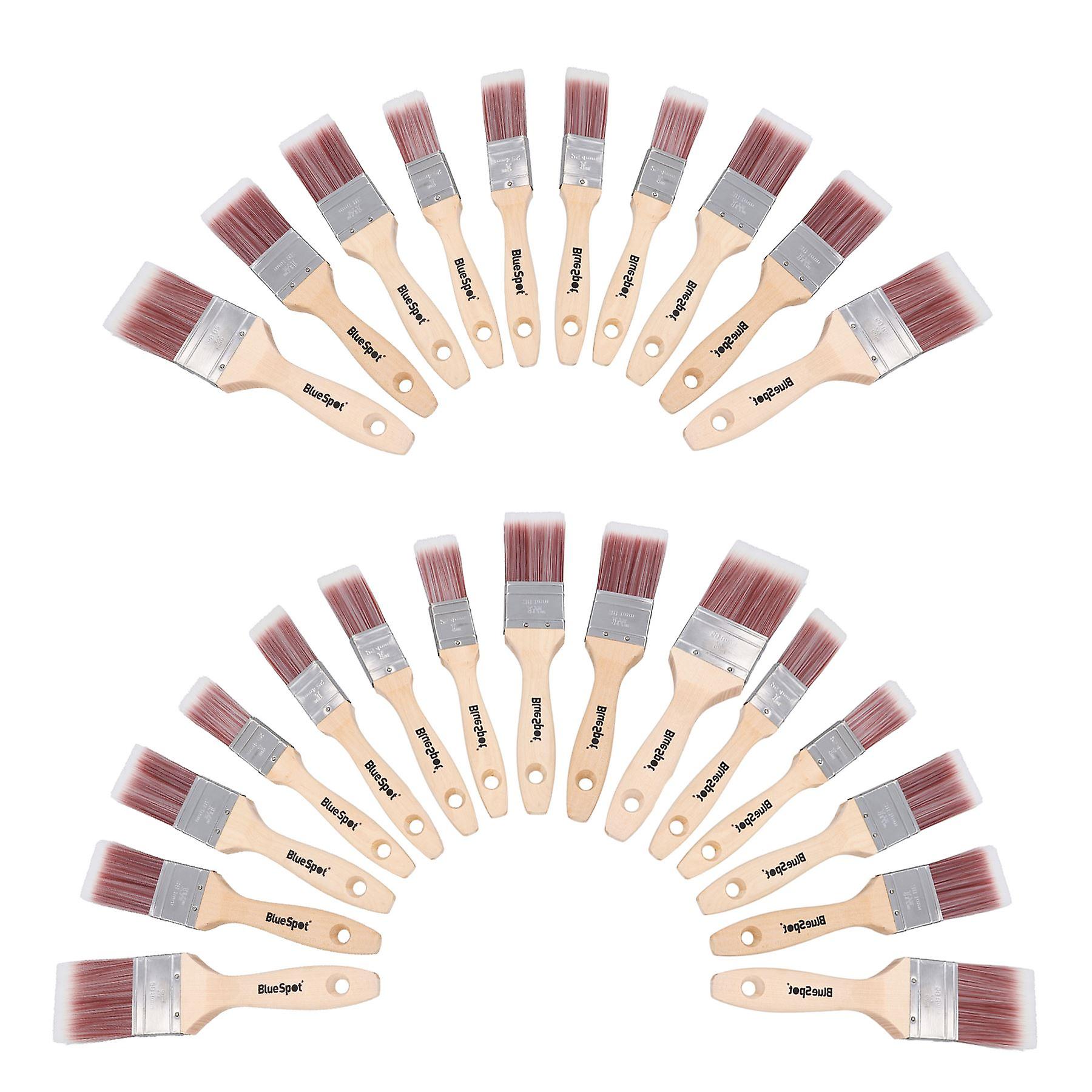 25pc Synthetic Paint Brush Painting + Decorating Brushes Wooden Handle 1” – 2”