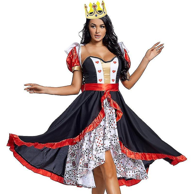 ハロウィン 女性 浮気ポーカー レッドクイーンオブハーツ コスプレ映画 ファンタジア ドレス&ショール