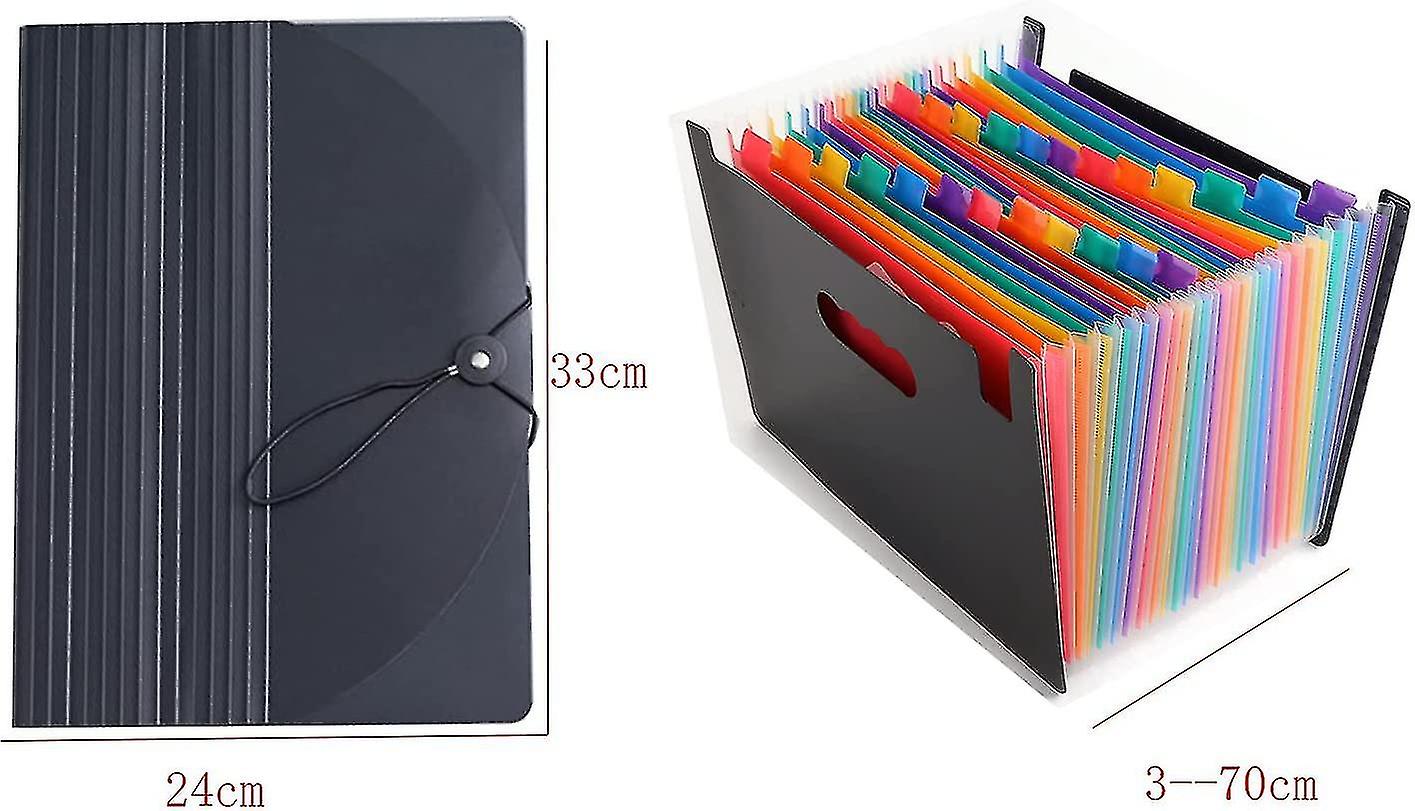 24 Pockets Expanding File F With Blank Labels, Ed File Izer