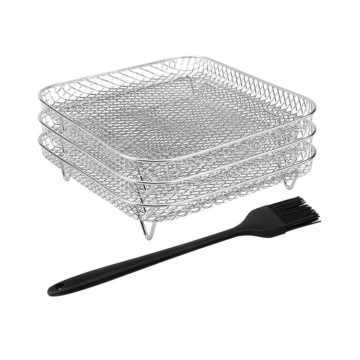 8 Inch Square Rack, Stackable Racks With Foil Brush,less Steel Accessories