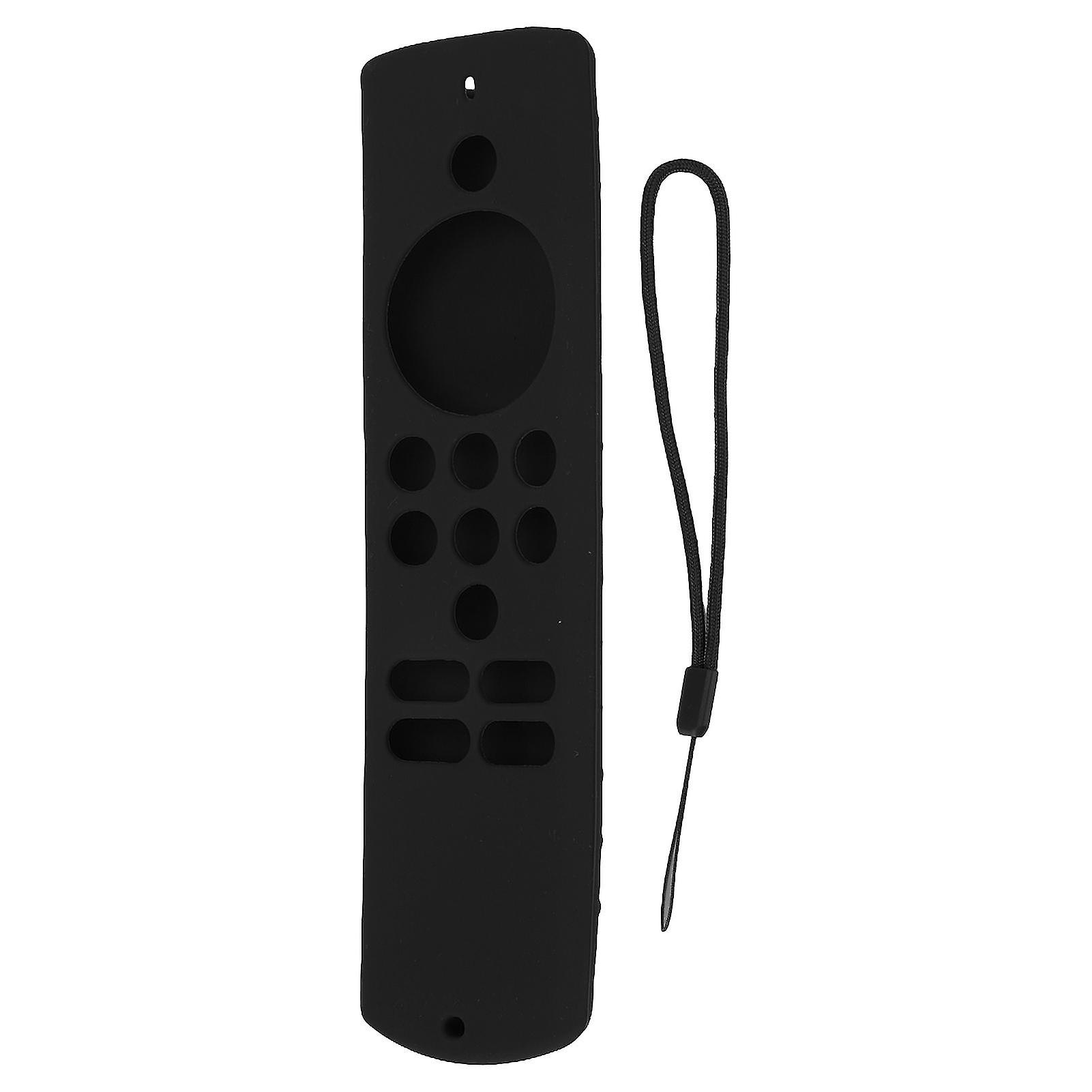 Remote Control Cover Silicone Soft Anti Slip Shockproof Protective Remote Sleeve With Lanyard for Fire TV Stick Lite Black