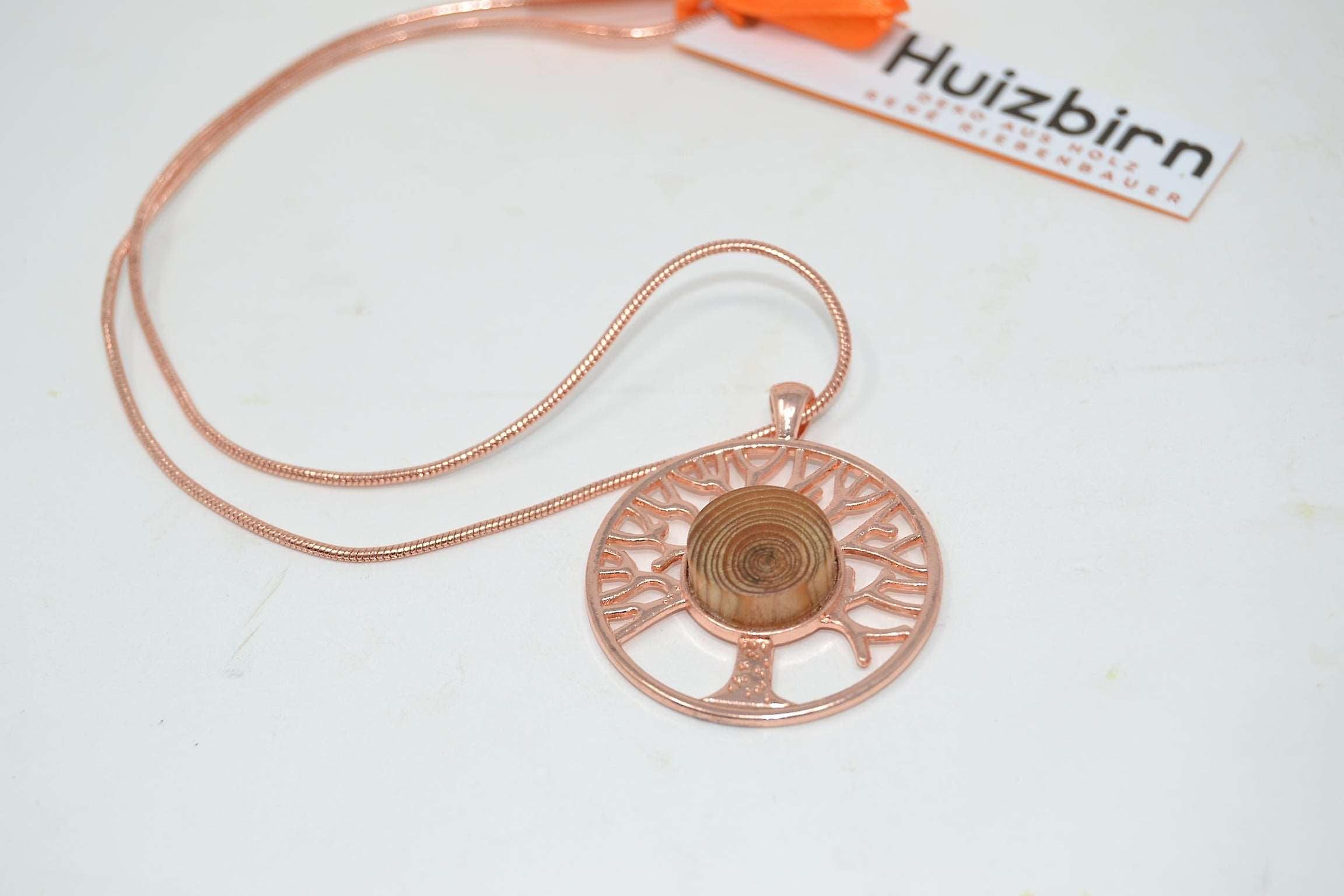 Drewniany Naszyjnik Drzewo Życia Modrzew z Zapięciem Homar 3x1 cm