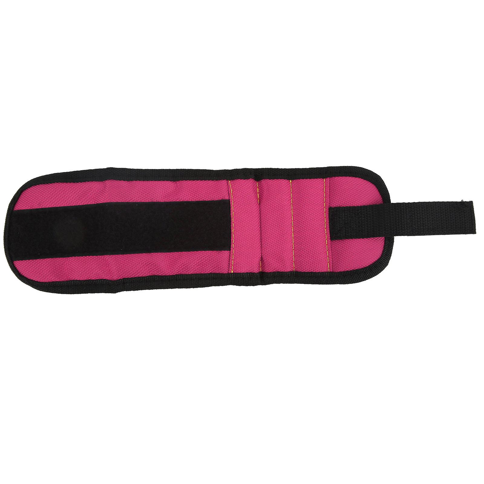 Magnetic Screw Holder Waterproof Tools Storage Belt with 2 Magnets for Holding Screws Nails Drill BitsRose Red